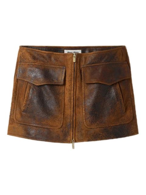 Miu Miu flap-pocket mini skirt - Brown - zdjęcie produktu nr 1