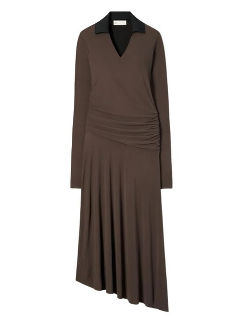 Tory Burch collared gathered dress - Brown - zdjęcie produktu nr 1