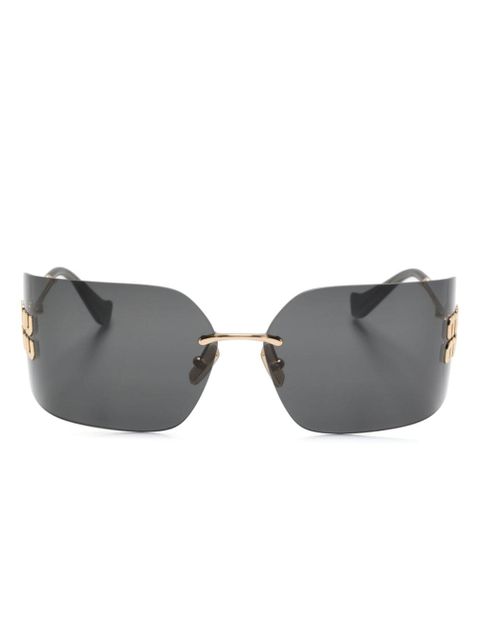 Miu Miu Eyewear Runway rectangle-frame sunglasses - Gold