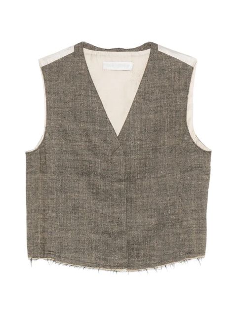 OUR LEGACY Base V-neck waistcoat - Green - zdjęcie produktu nr 1