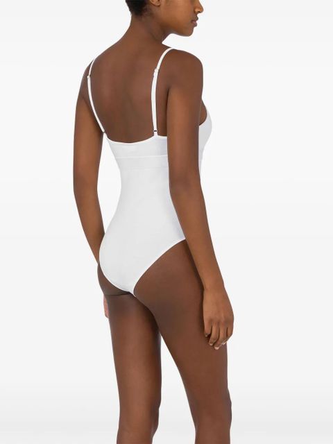 Moschino logo-band bodysuit - White