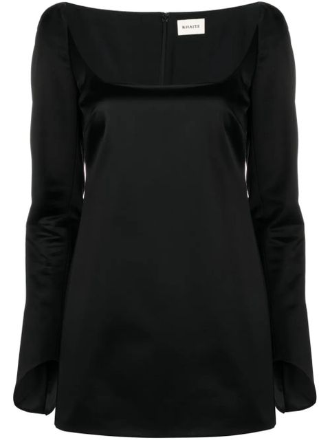 KHAITE Tate satin mini dress - Black - zdjęcie produktu nr 1