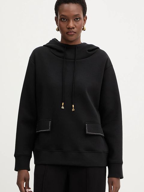 Karl Lagerfeld bluza damska kolor czarny z kapturem gładka B1W20013 - zdjęcie produktu nr 1