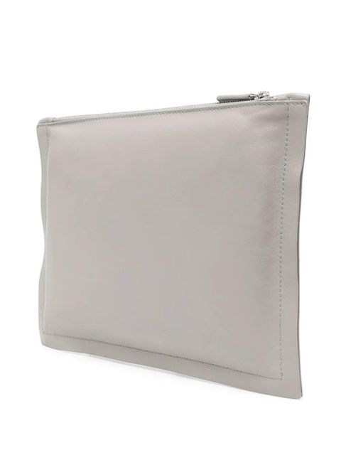 Ferragamo logo-plaque clutch bag - Grey
