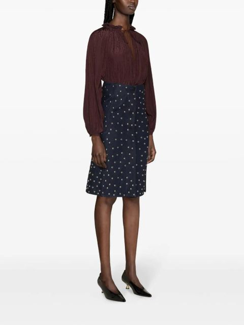 Lanvin ruffle-detailed flared blouse - Brown