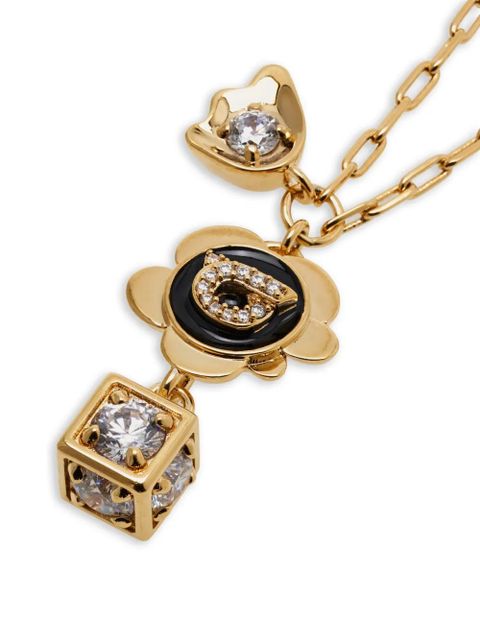 Ferragamo Gancini flower charm necklace - Gold