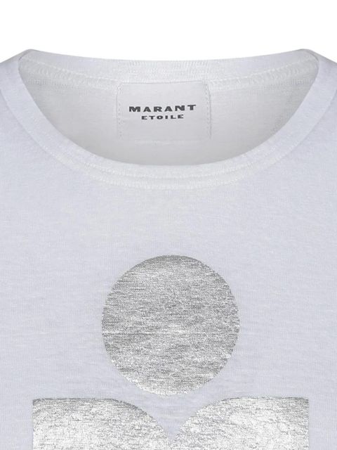 MARANT ÉTOILE logo-print linen T-shirt - White