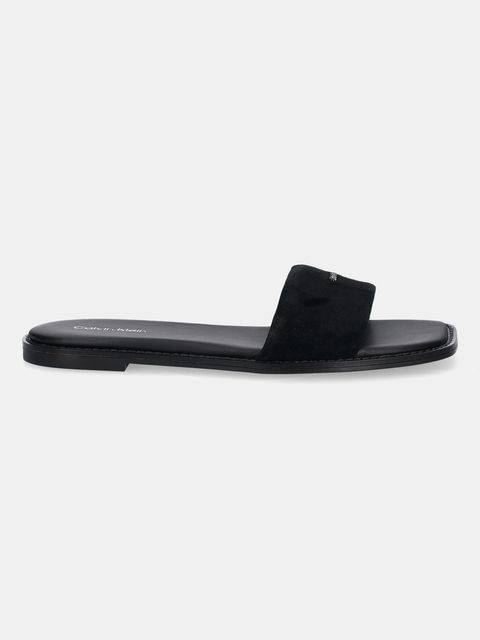 Calvin Klein klapki zamszowe FLAT SANDAL SQUARED HF SUE - zdjęcie produktu nr 1