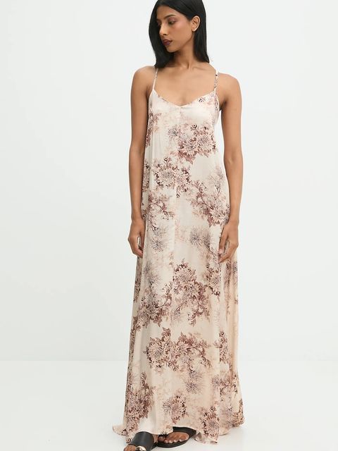 Answear.LAB sukienka kolor beżowy maxi rozkloszowana - zdjęcie produktu nr 2