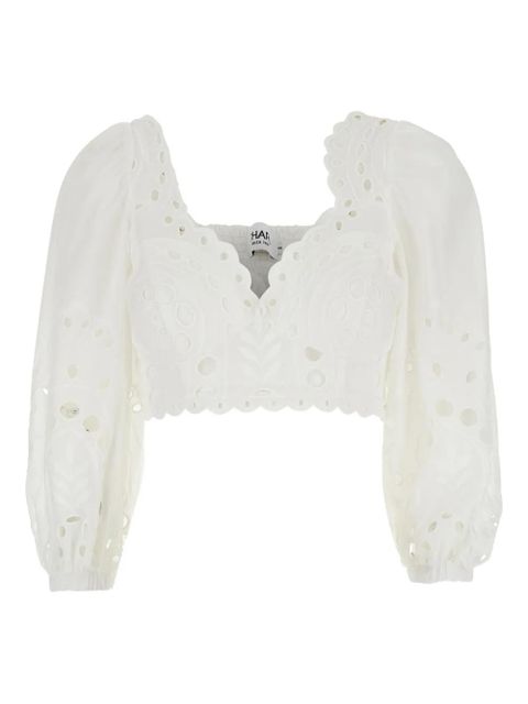 Charo Ruiz Ibiza eyelet detail crop blouse - White - zdjęcie produktu nr 1