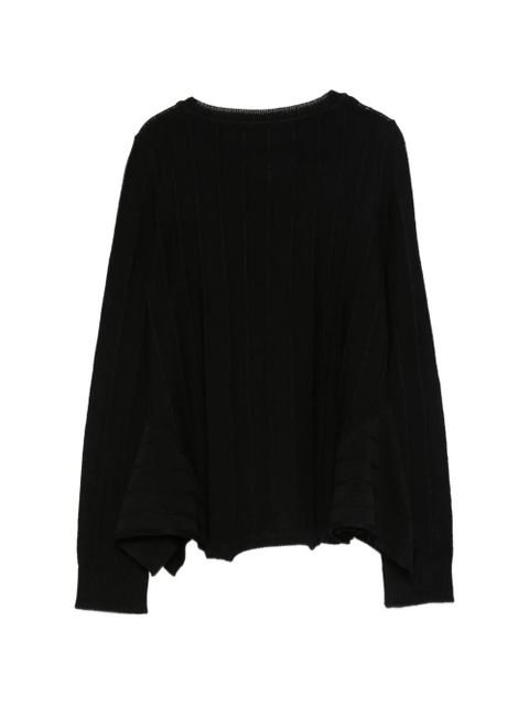 MM6 Maison Margiela ribbed crewneck sweater - Black - zdjęcie produktu nr 2