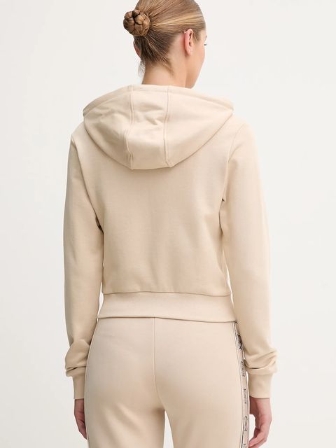 Guess bluza bawełniana PRIMULA damska kolor beżowy z kapturem z aplikacją V5GQ10 KCRP0