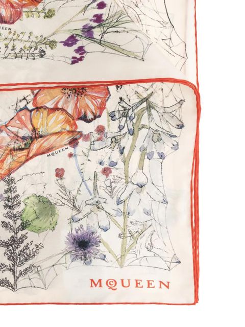Alexander McQueen floral-print scarf - Neutrals