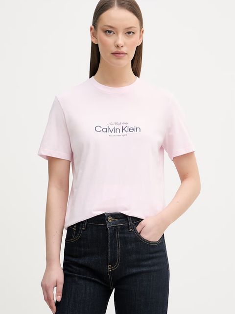 Calvin Klein Jeans T-shirt damski bawełniany - zdjęcie produktu nr 2