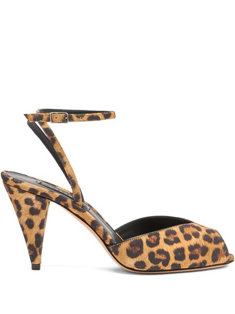 Casadei 80mm Venus Malesia leopard-print ankle-strap sandals - Brown - zdjęcie produktu nr 1