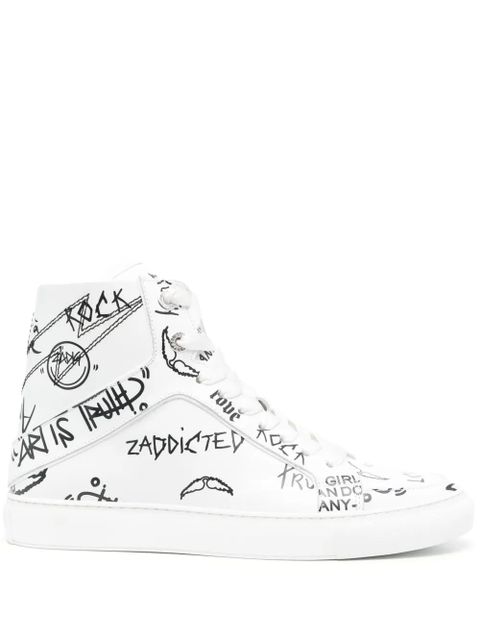 Zadig&Voltaire High Flash high-top leather sneakers - White - zdjęcie produktu nr 1