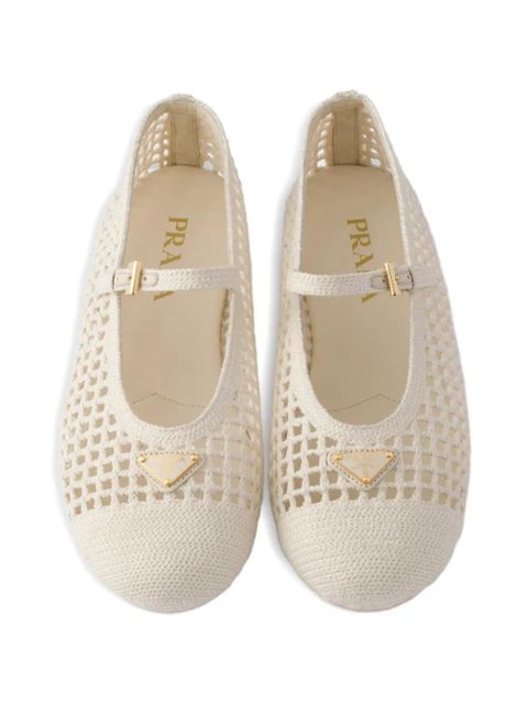 Prada crochet ballet flats - Neutrals