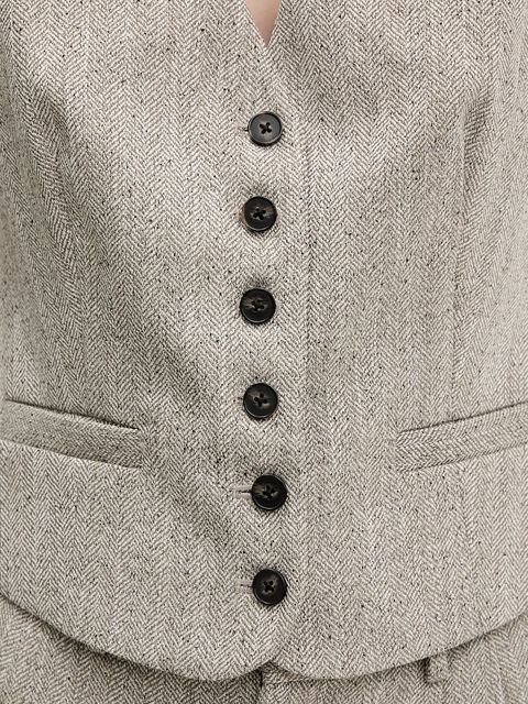 Pedro del Hierro kamizelka kolor beżowy jednorzędowa 7312262