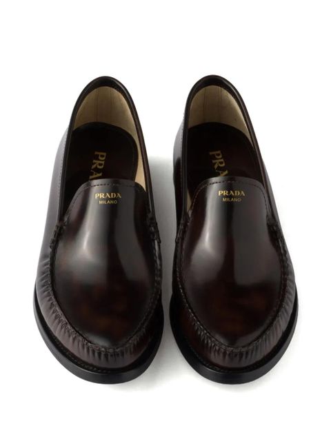Prada brushed leather loafers - Brown - zdjęcie produktu nr 2
