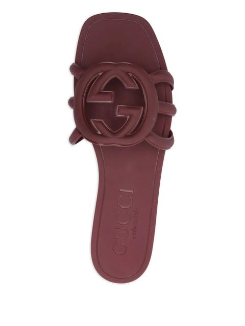 Gucci GG-logo flat sandals - Red