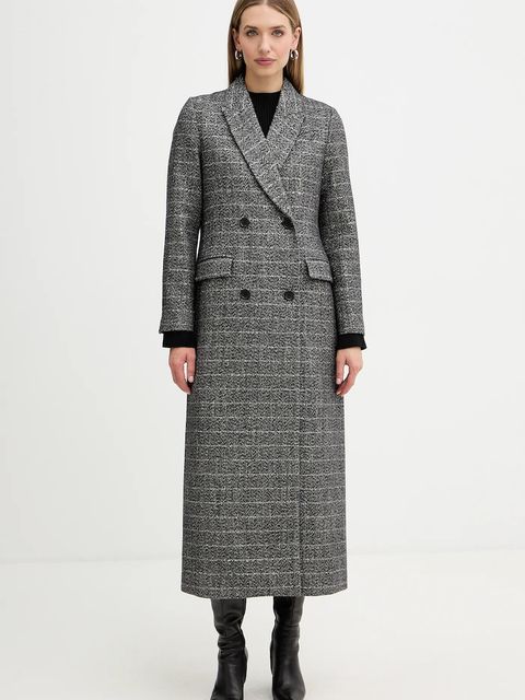 Twinset płaszcz z dodatkiem wełny kolor beżowy 252TT2041 - zdjęcie produktu nr 1