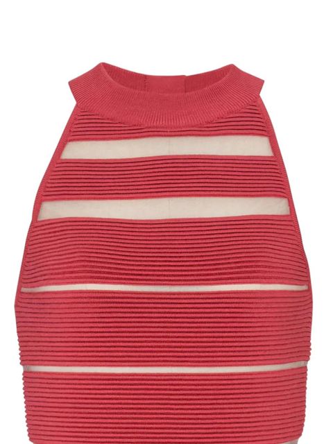 Balmain stripes knit flare dress - Red - zdjęcie produktu nr 2