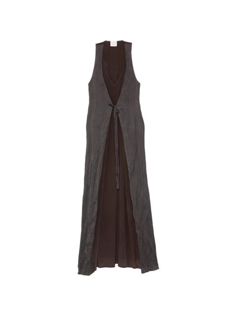 Alysi tie-front maxi dress - Brown - zdjęcie produktu nr 1