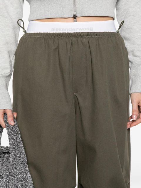Alexander Wang logo-waistband trousers - Green