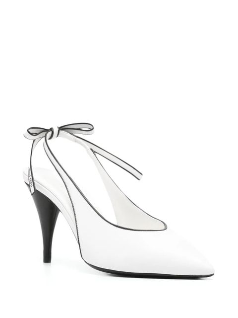 Miu Miu 90mm nappa leather slingback pumps - White