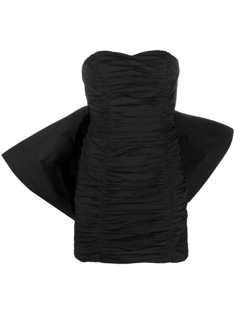 ROTATE BIRGER CHRISTENSEN bow-detail pleated minidress - Black - zdjęcie produktu nr 1