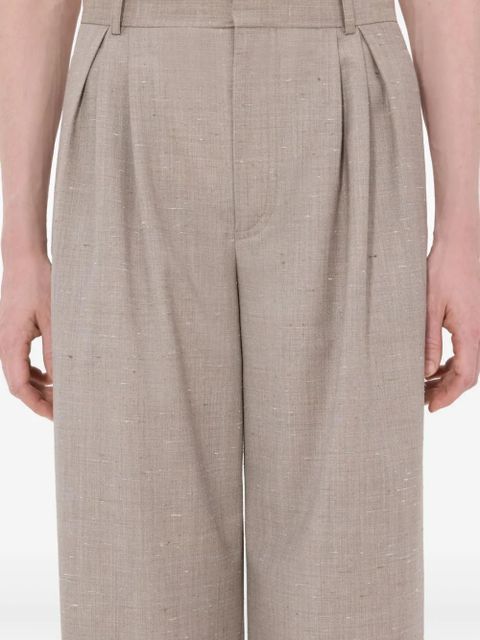 LouLou de Saison Davy pleated rolled trousers - Neutrals