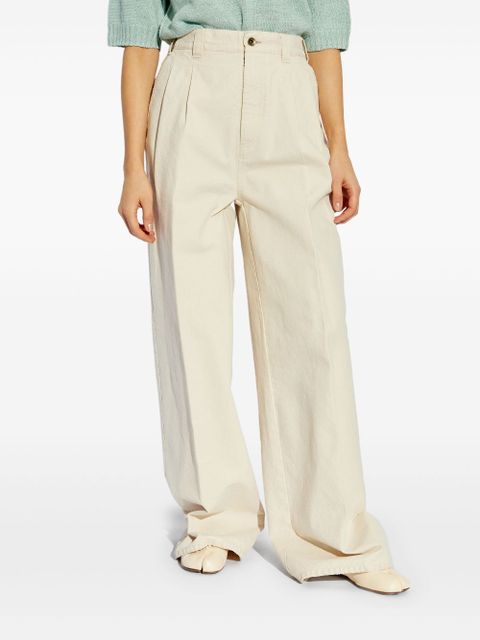 Maison Margiela cotton wide-leg trousers - Neutrals