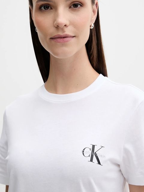 Calvin Klein Jeans t-shirt bawełniany damski kolor biały LV047C905G