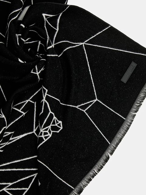 EA7 Emporio Armani szalik damski kolor czarny wzorzysty AF10450.7W000707