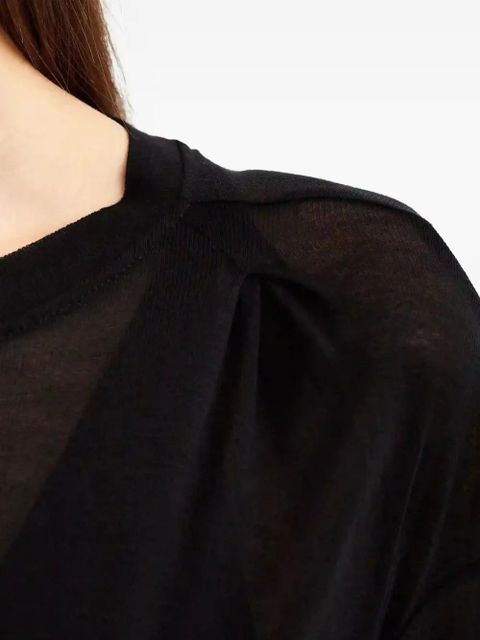 Victoria Beckham pleated short-sleeve top - Black