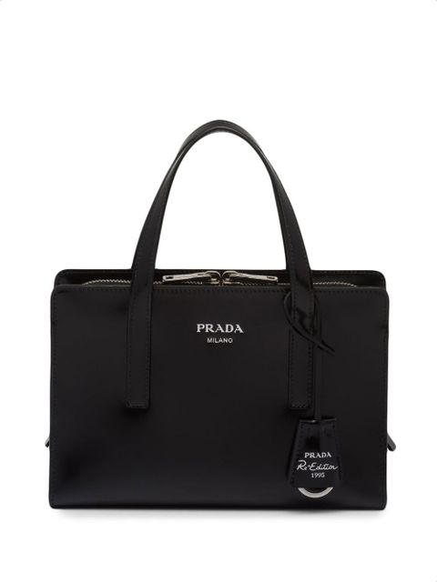 Prada mini Re-Edition 1995 brushed-leather tote bag - Black - zdjęcie produktu nr 1