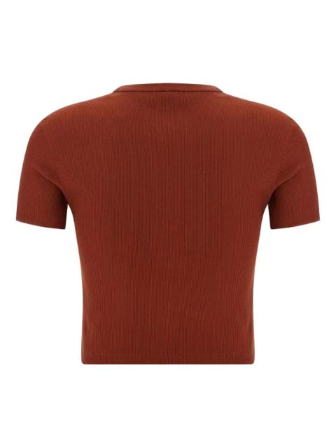 FENDI logo-embroidered T-shirt - Brown - zdjęcie produktu nr 2