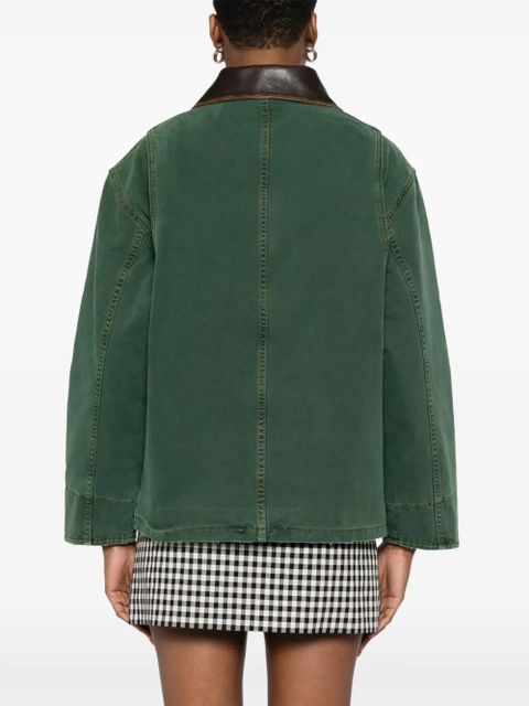 SANDRO button-up oversized jacket - Green