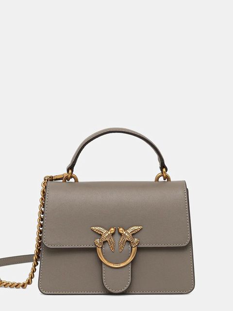 Pinko torebka skórzana kolor szary 100071 A0F1 - zdjęcie produktu nr 1