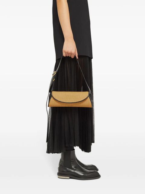 Jil Sander small Cannolo interwoven raffia shoulder bag - White - zdjęcie produktu nr 2