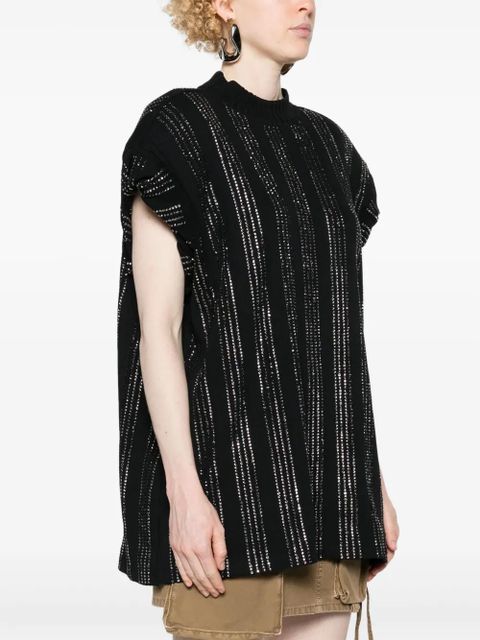 The Attico Laurie crystal-embellished T-shirt - Black - zdjęcie produktu nr 2