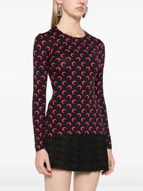 Marine Serre moon-print jersey T-shirt - Black