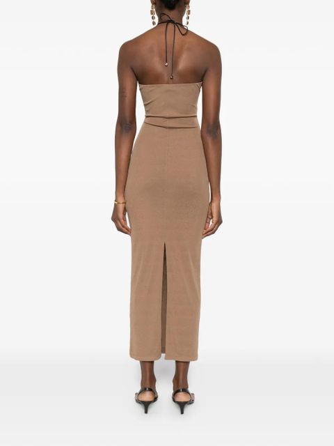 Nanushka special strap bandeau midi dress - Brown