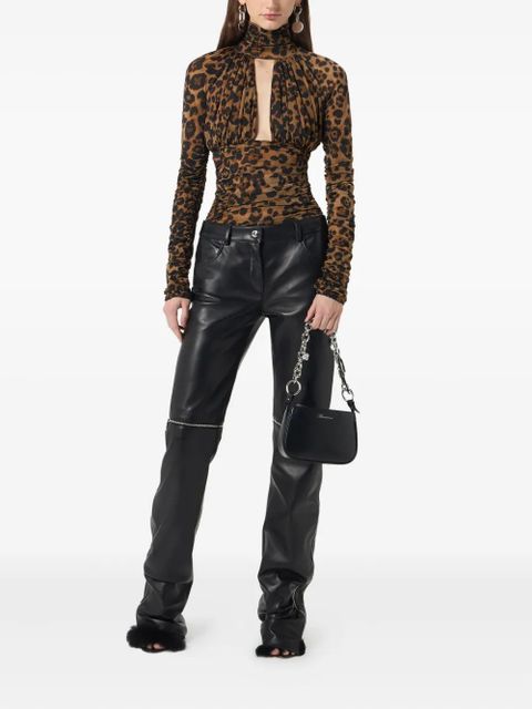 Blumarine leather zip-detail trousers - Black - zdjęcie produktu nr 2