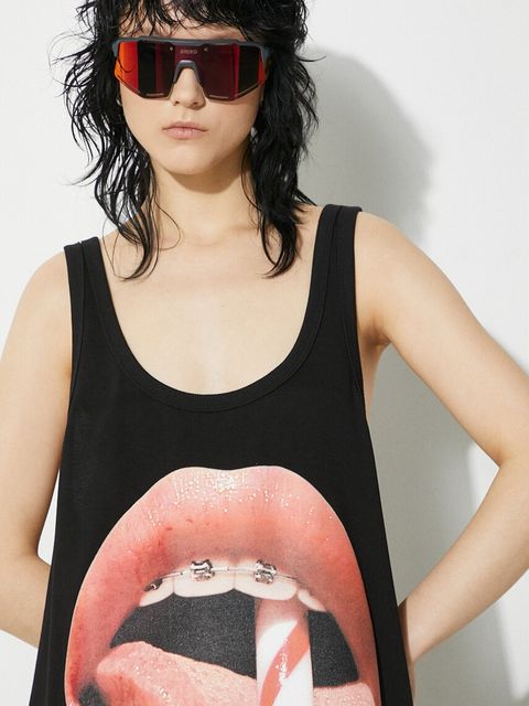 Fiorucci sukienka bawełniana Mouth Print Tank Dress
