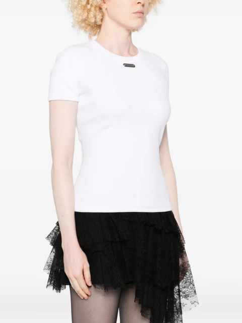 Alexander McQueen logo-plaque knitted top - White - zdjęcie produktu nr 2