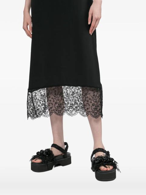 Simone Rocha lace-trim midi dress - Black