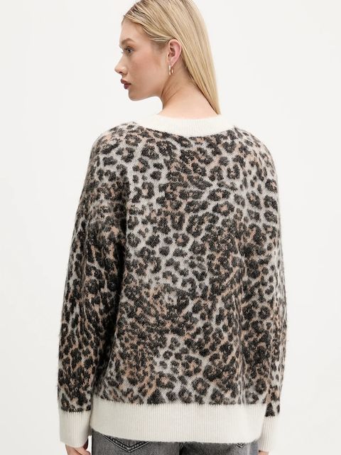 HUGO sweter z wełną damski kolor beżowy 50548255