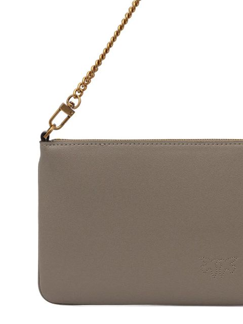 PINKO Horizontal flat logo-detail shoulder bag - Grey