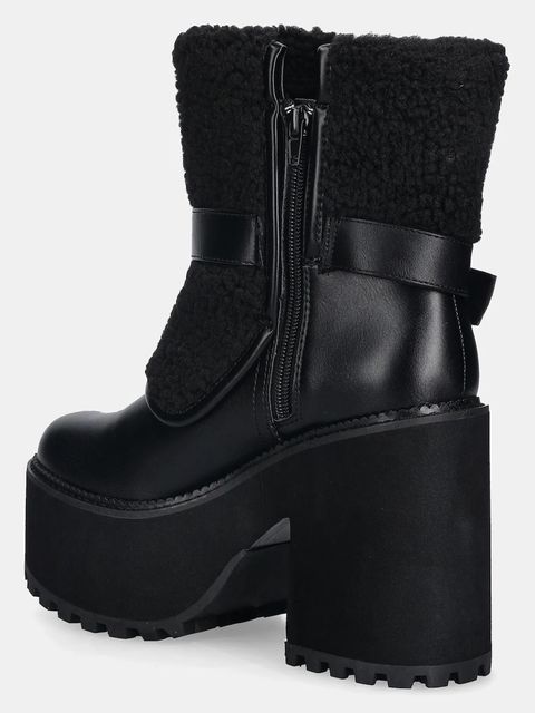 Buffalo botki Killah Fold Boot Warm damskie kolor czarny na słupku 1220081-BLK